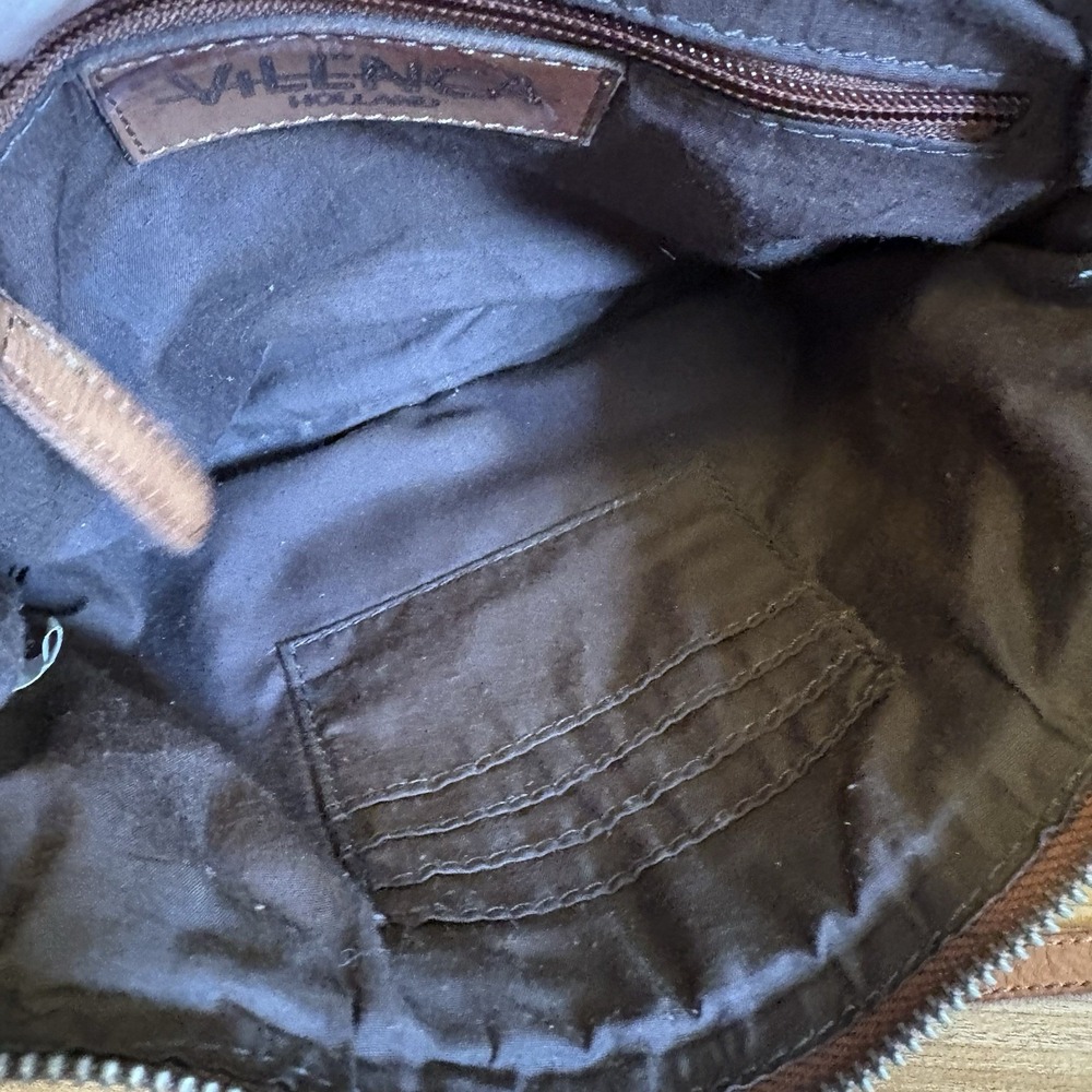 Vilenca Holland Woven Brown Genuine Leather Crossbody Purse Small Bag - Picture 7 of 7